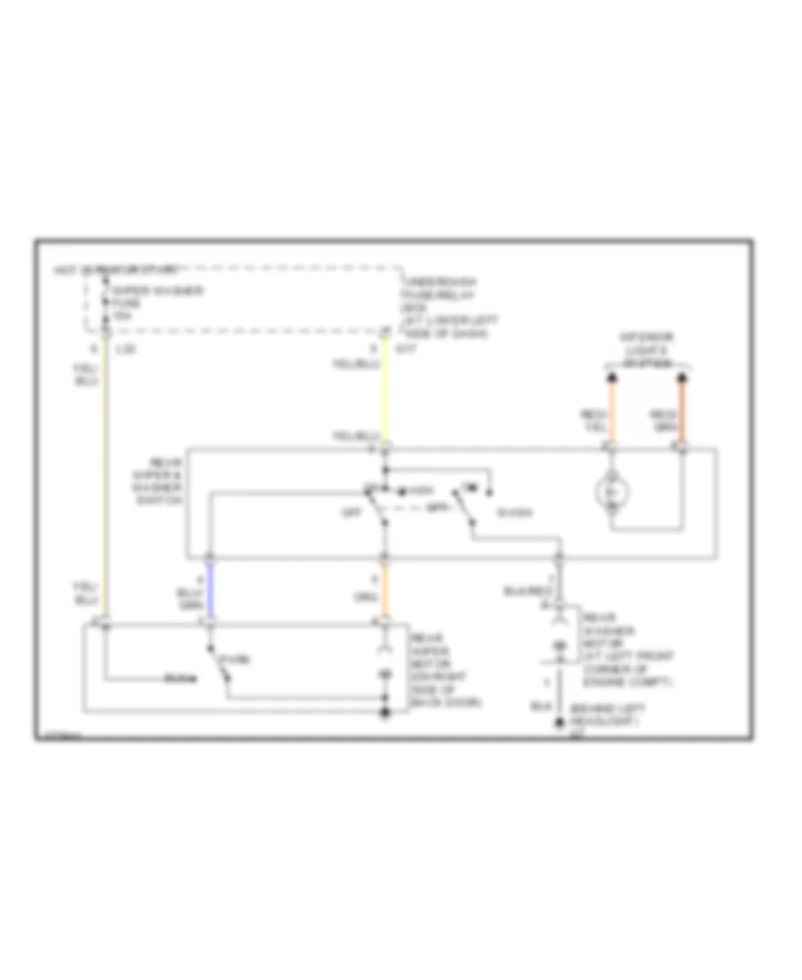 Rear Wiper Washer Wiring Diagram for Suzuki Vitara 2004