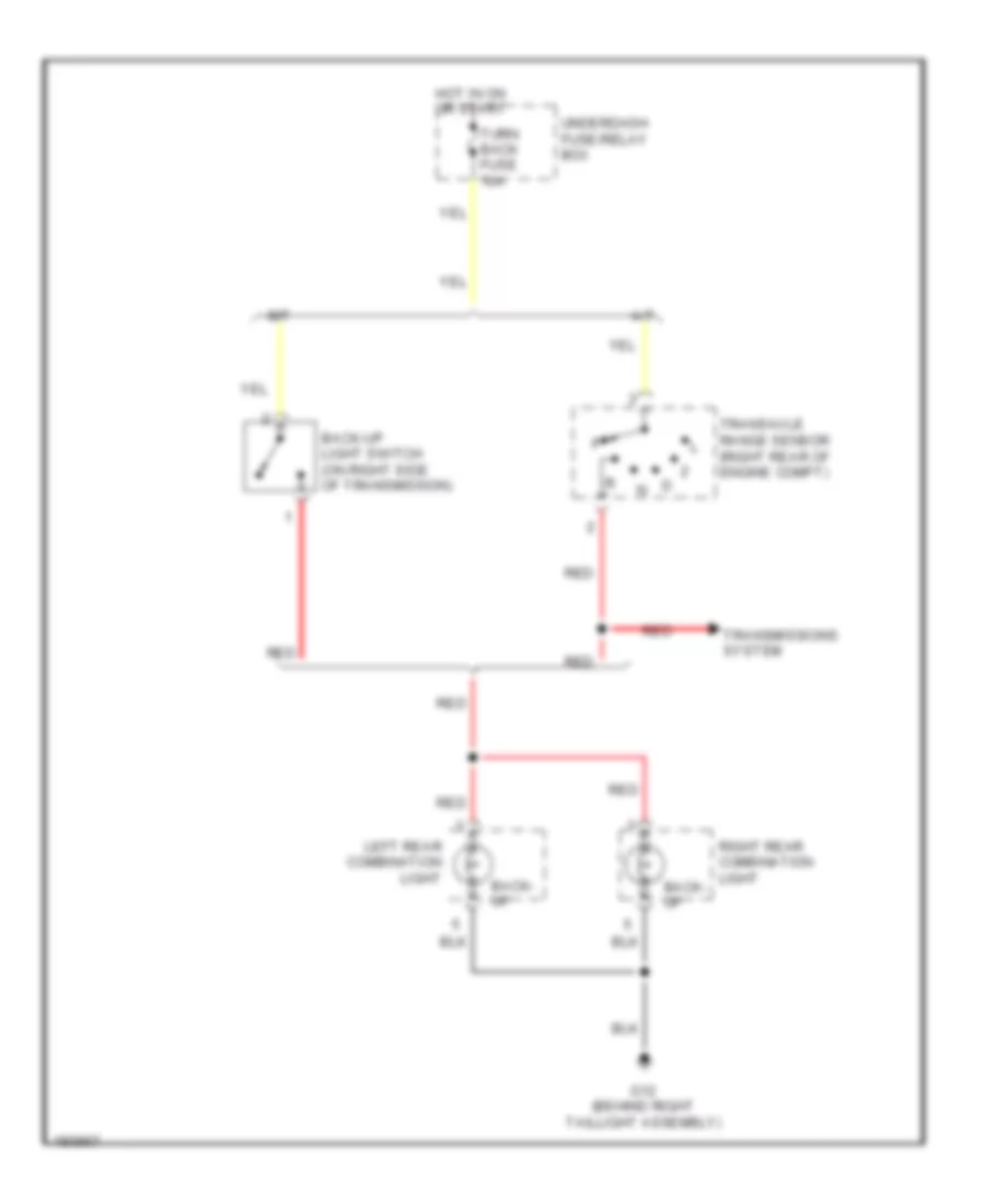 Back up Lamps Wiring Diagram for Suzuki XL 7 LX 2004
