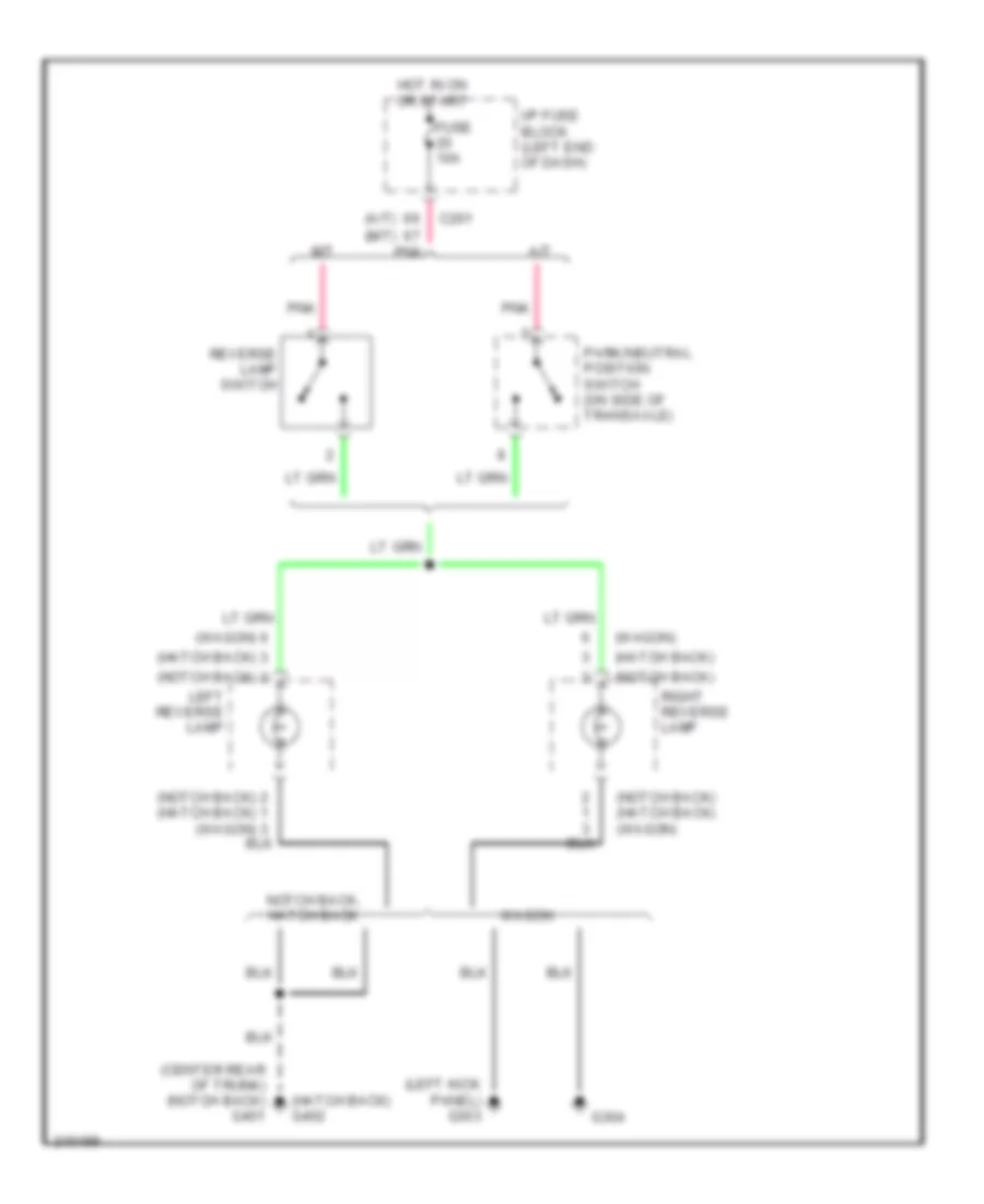 Back up Lamps Wiring Diagram for Suzuki Forenza EX 2005