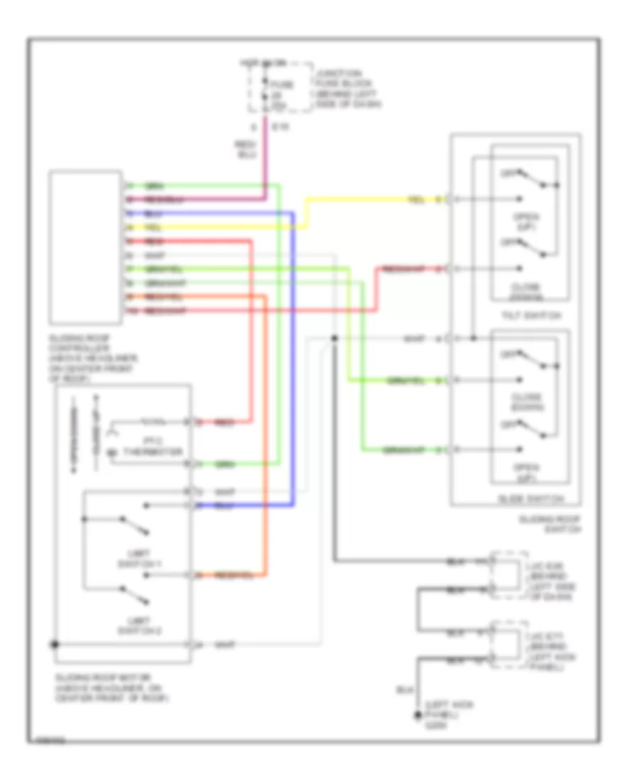 Power TopSunroof Wiring Diagrams for Suzuki Esteem GLX+ 1999