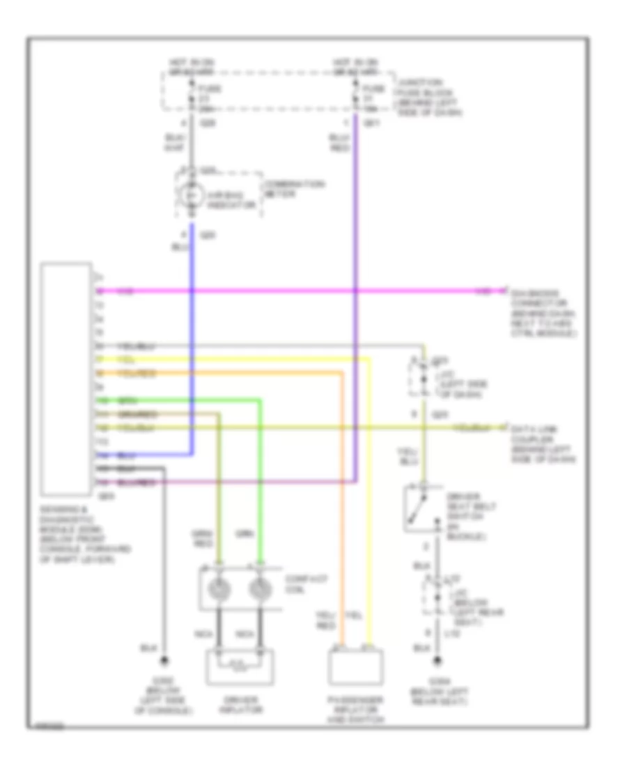 Supplemental Restraint Wiring Diagram for Suzuki Esteem GLX+ 1999