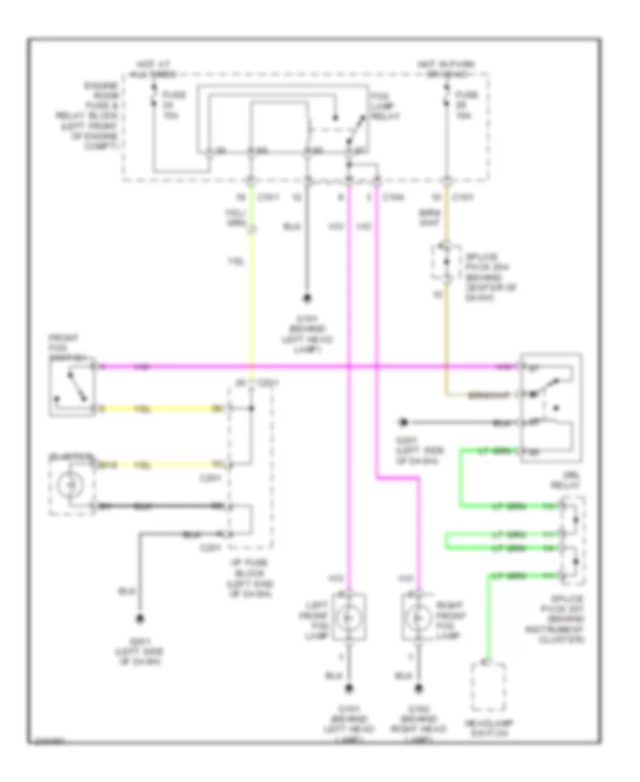 Fog Lamps Wiring Diagram for Suzuki Forenza LX 2005