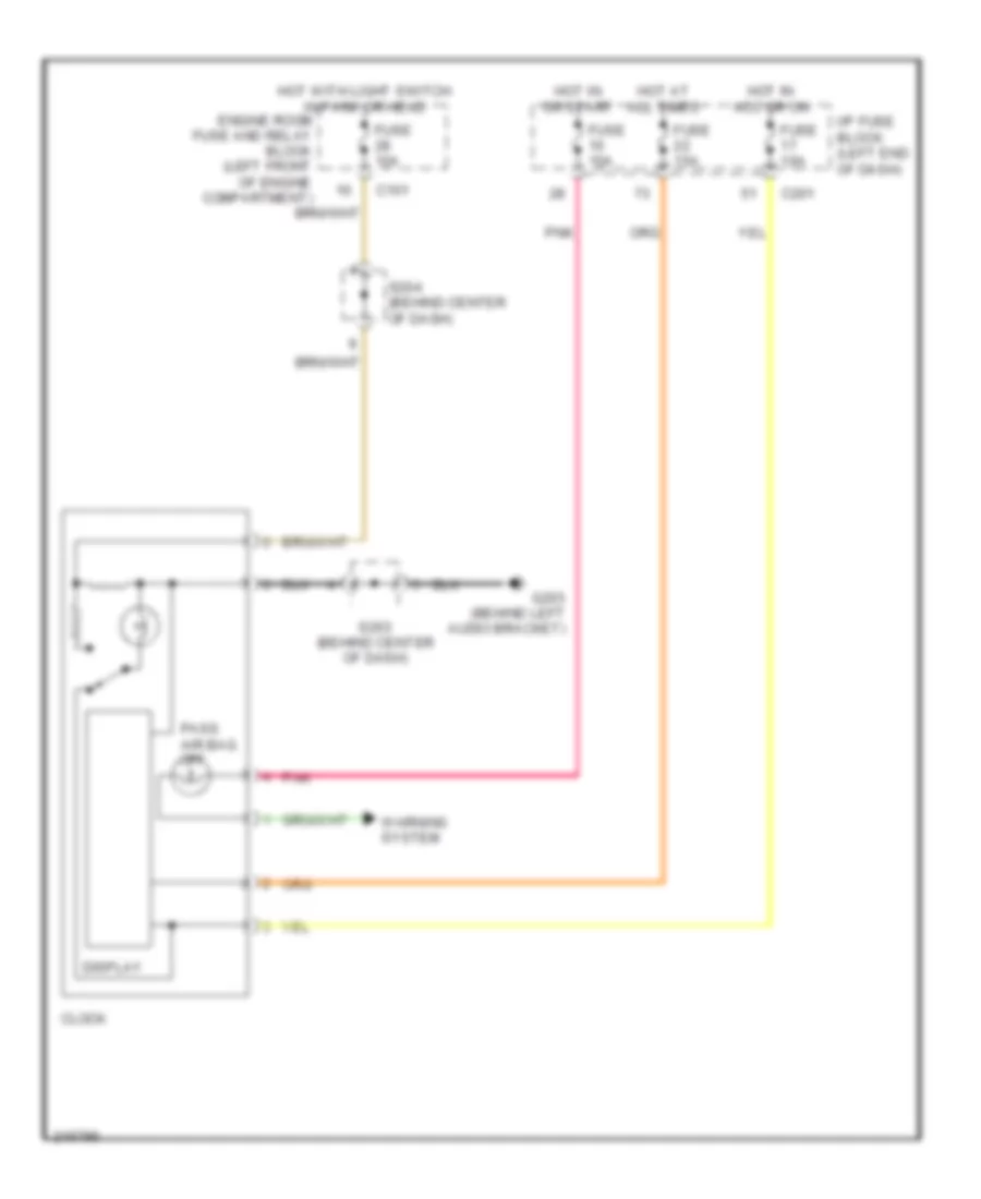 Clock Wiring Diagram for Suzuki Forenza LX 2005