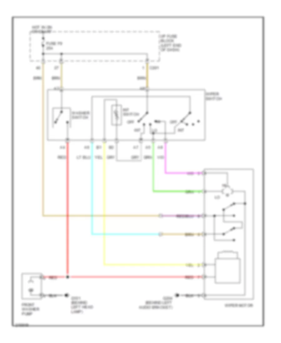 Wiper Washer Wiring Diagram Notchback for Suzuki Forenza LX 2005