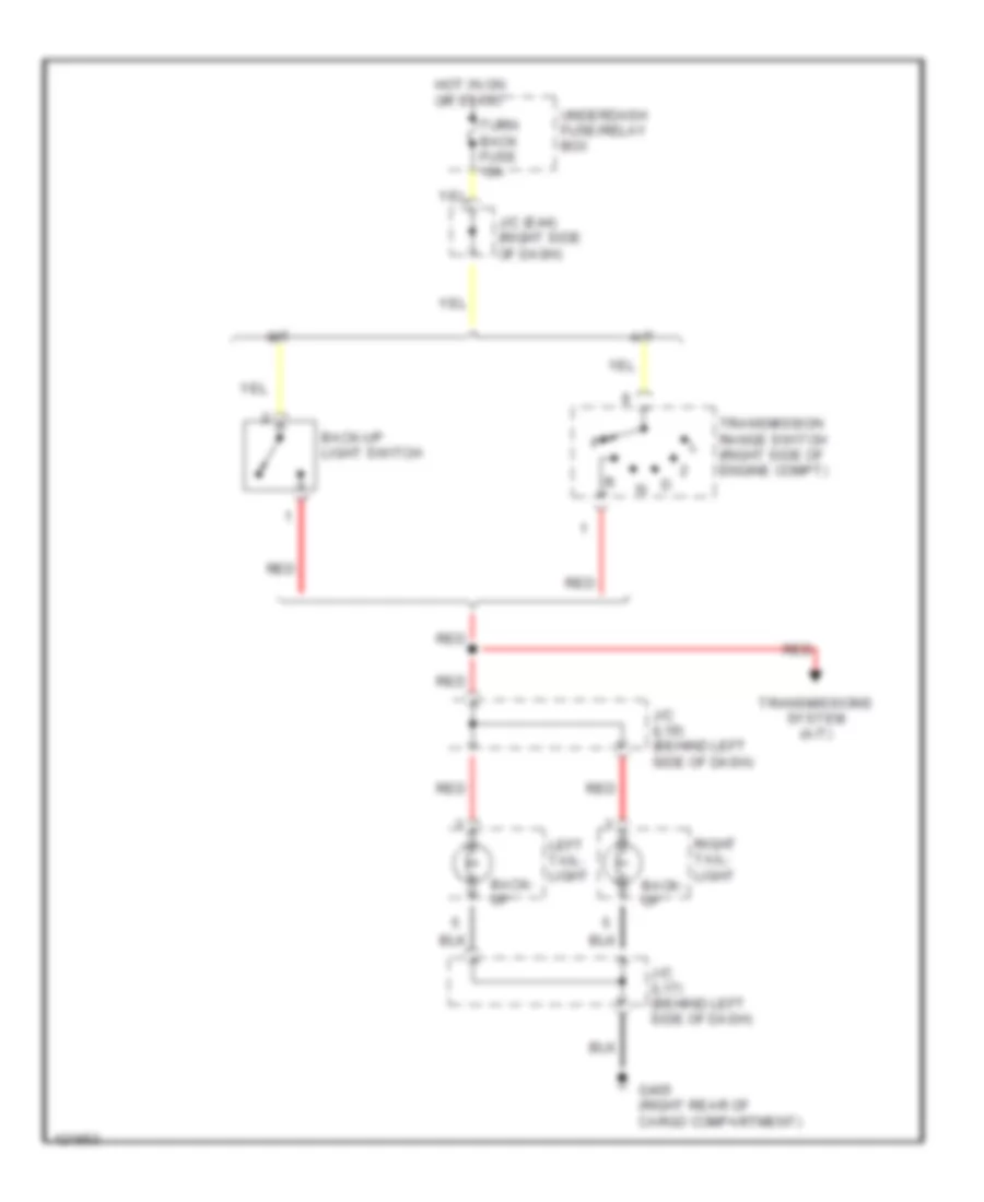 Back up Lamps Wiring Diagram for Suzuki Grand Vitara JLX 1999