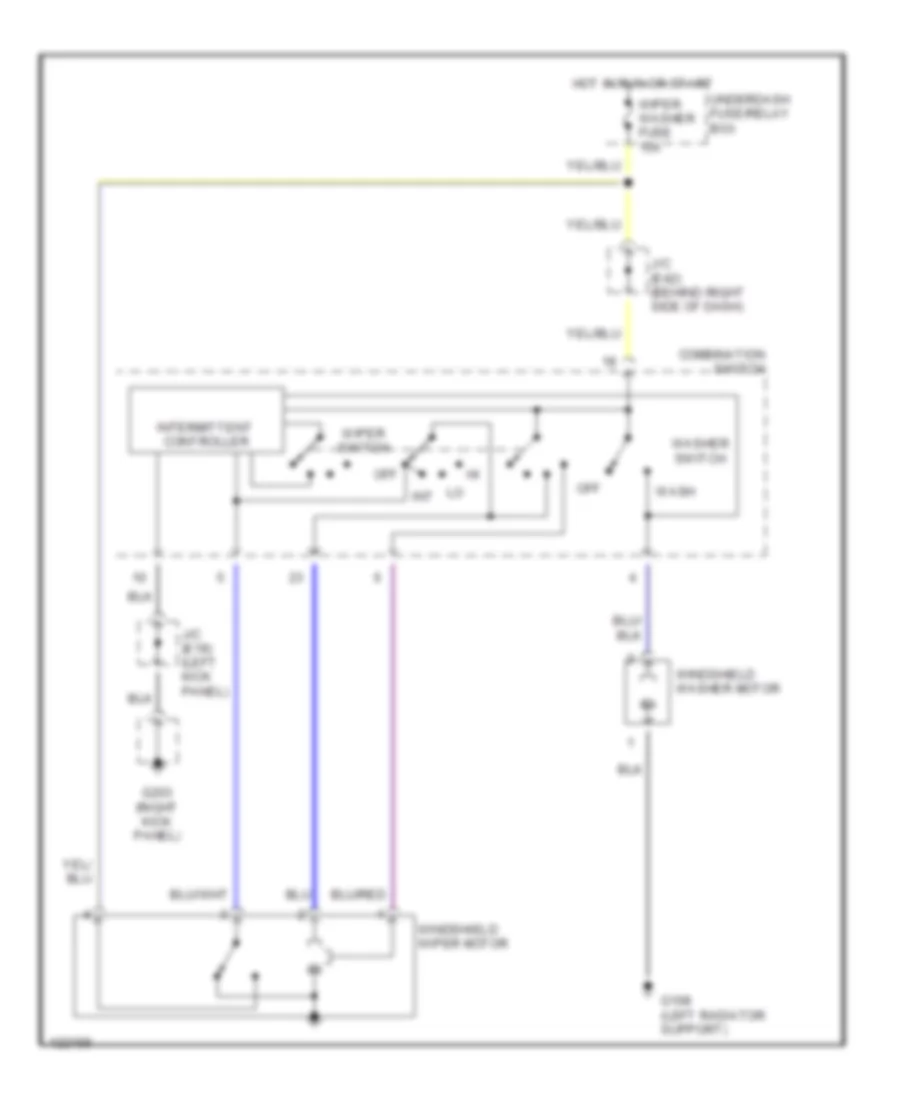 Front Wiper Washer Wiring Diagram for Suzuki Grand Vitara JLX 1999
