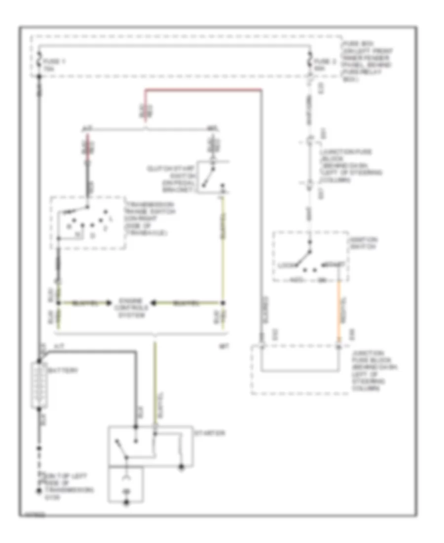 Starting Wiring Diagram for Suzuki Swift 1999