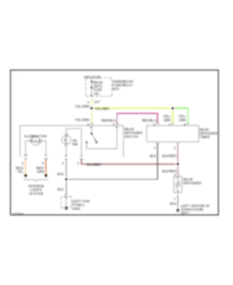 Defogger Wiring Diagram for Suzuki Vitara JS+ 1999
