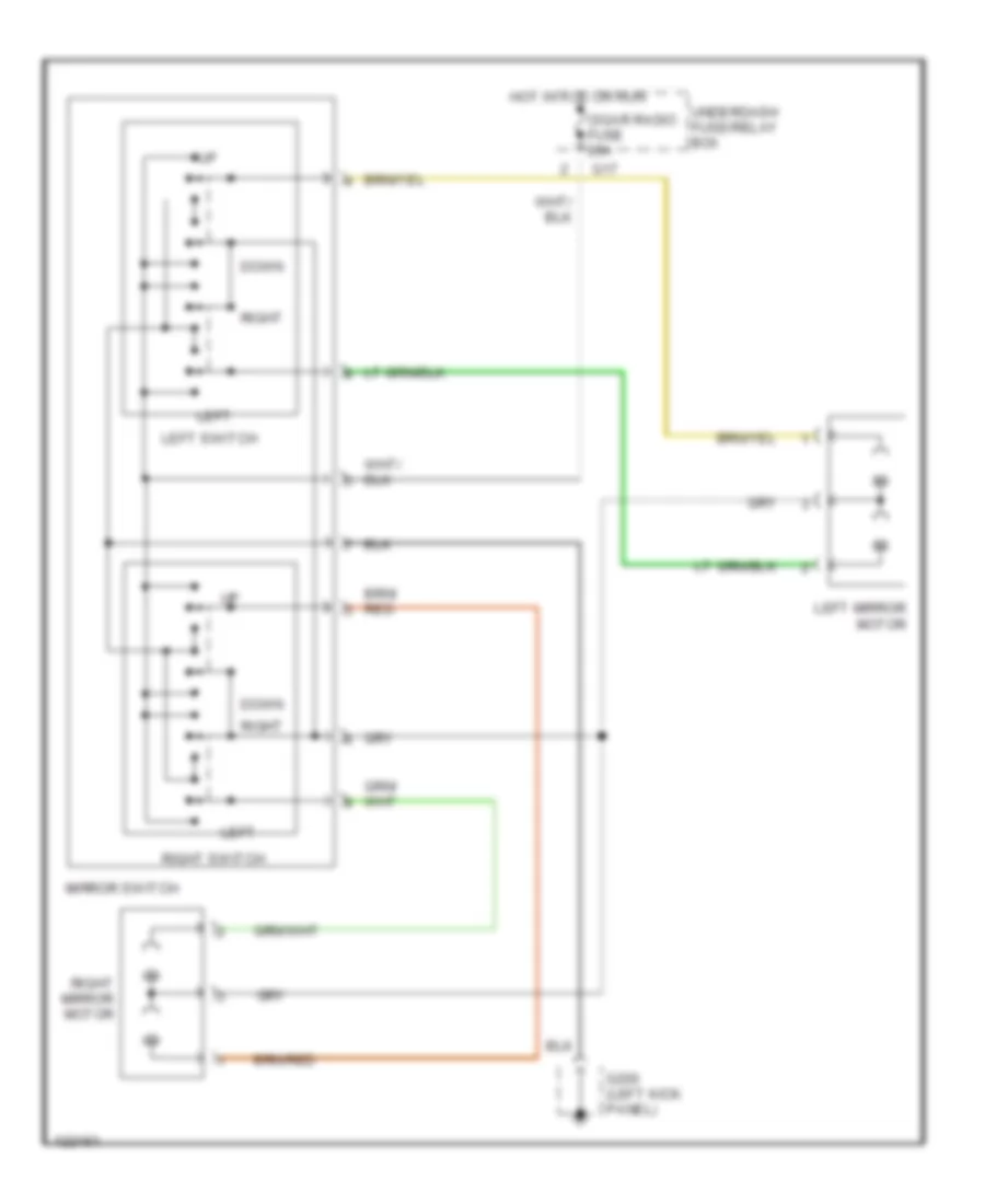 Power Mirror Wiring Diagram for Suzuki Vitara JS+ 1999