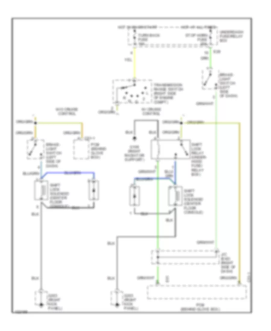 Shift Interlock Wiring Diagram for Suzuki Vitara JS+ 1999