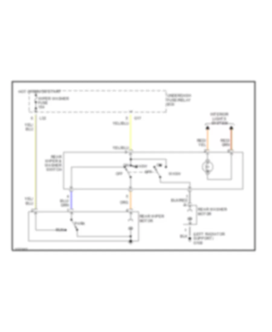 Rear WiperWasher Wiring Diagram for Suzuki Vitara JS+ 1999