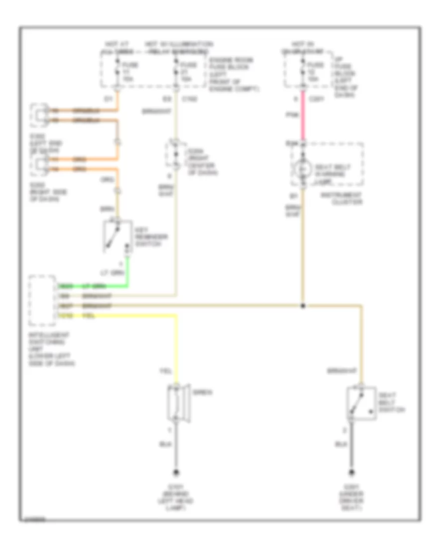 Key Reminder  Seat Belt Warning Wiring Diagram for Suzuki Verona EX 2005