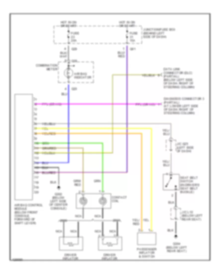 Supplemental Restraint Wiring Diagram for Suzuki Esteem GL 2000