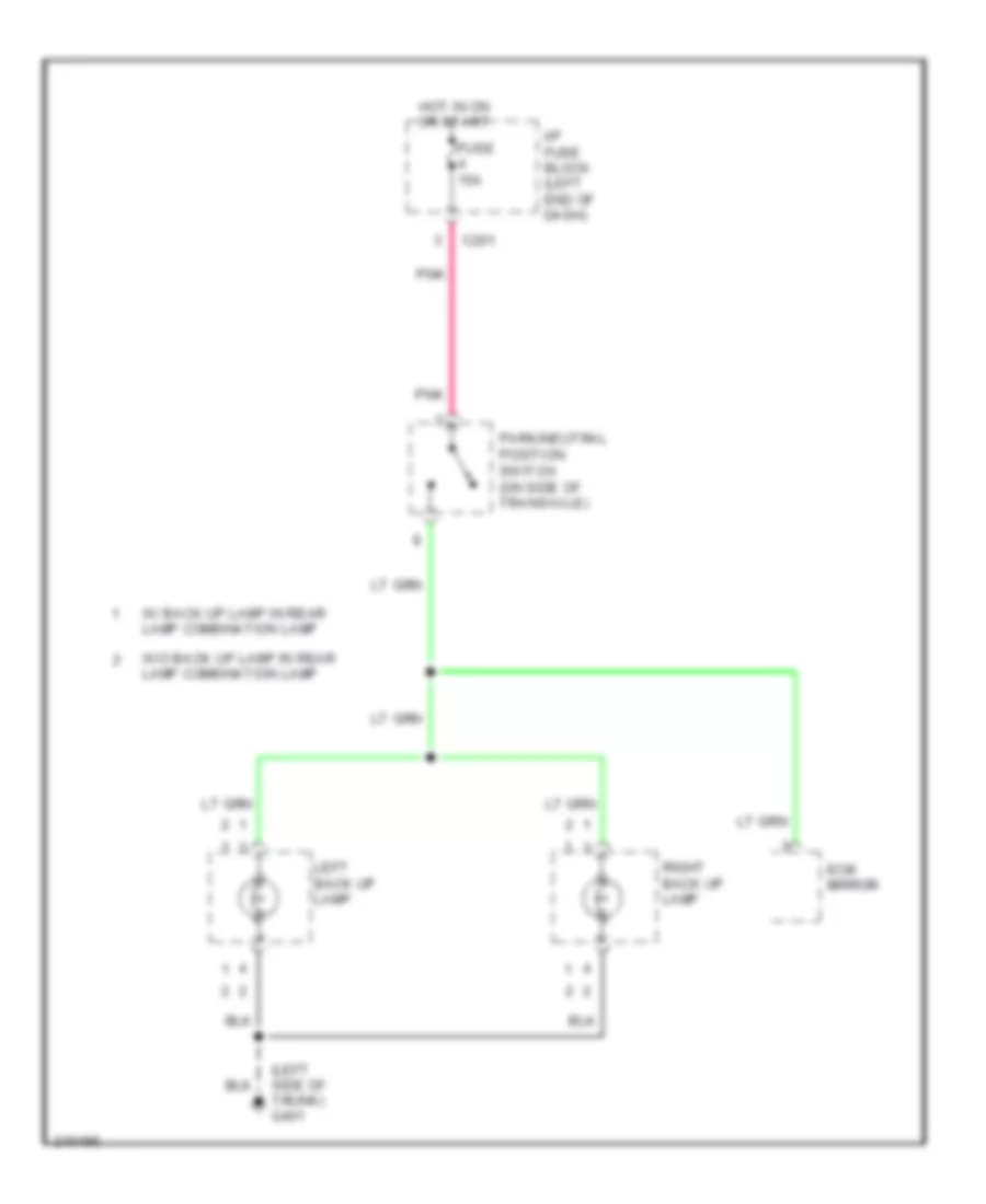 Back up Lamps Wiring Diagram for Suzuki Verona LX 2005