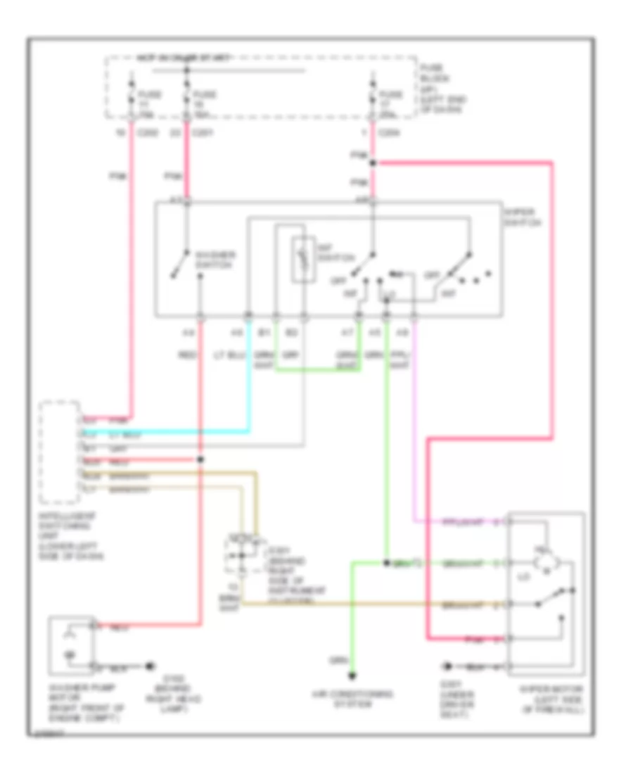 Электросхема стеклоочистителя, дворников и омывателя для Suzuki Verona S 2005