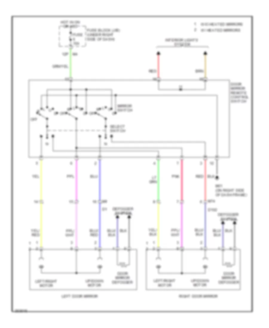 Power Mirror Wiring Diagram for Suzuki Equator Sport 2011