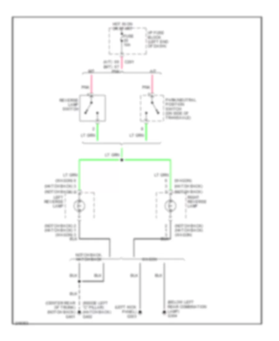 Back up Lamps Wiring Diagram for Suzuki Forenza 2006