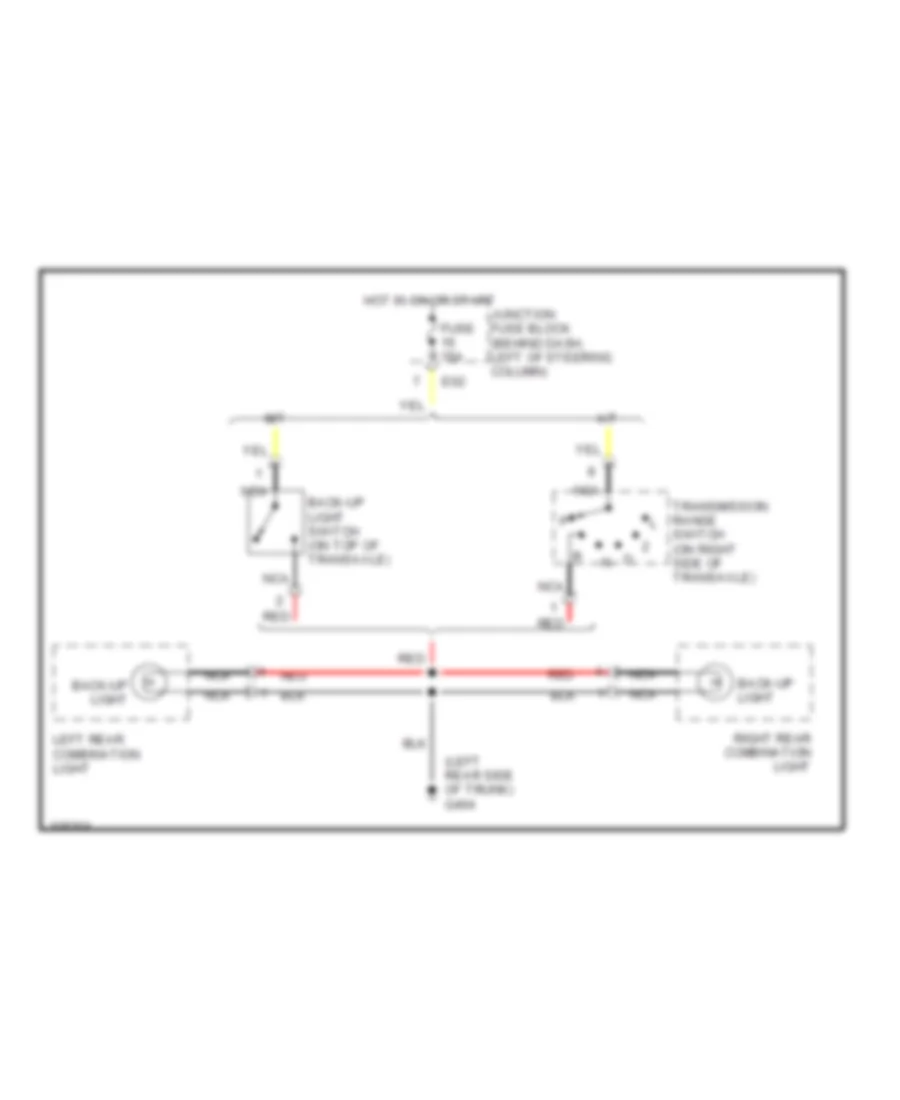 Back up Lamps Wiring Diagram for Suzuki Swift GL 2000