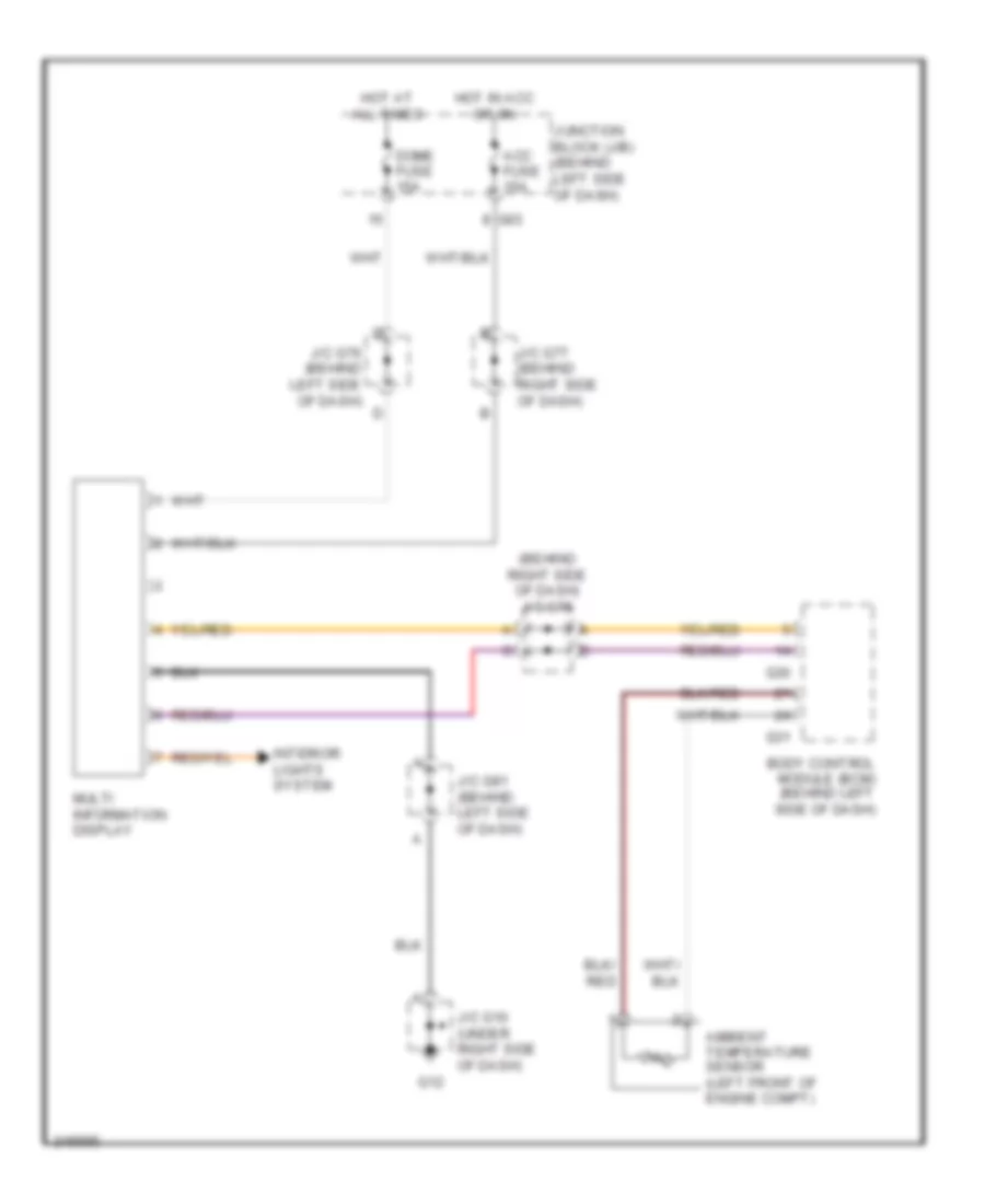 Multi Information System Wiring Diagram for Suzuki Grand Vitara 2006