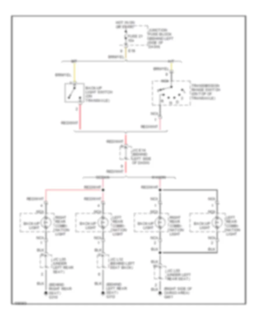 Back up Lamps Wiring Diagram for Suzuki Esteem GLX 2001