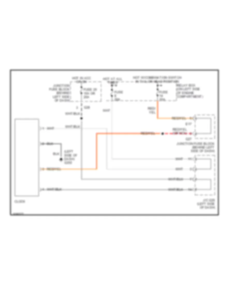 Clock Wiring Diagram for Suzuki Esteem GLX 2001