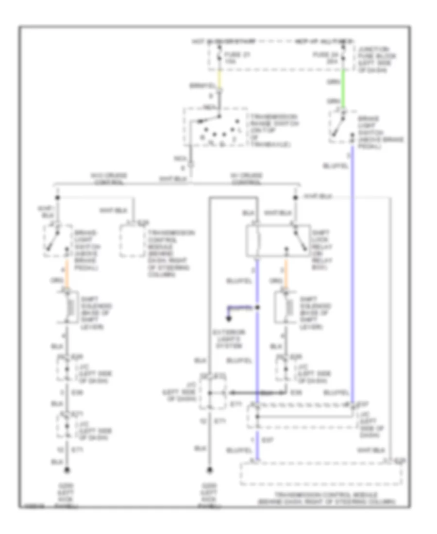 Shift Interlock Wiring Diagram for Suzuki Esteem GLX 2001