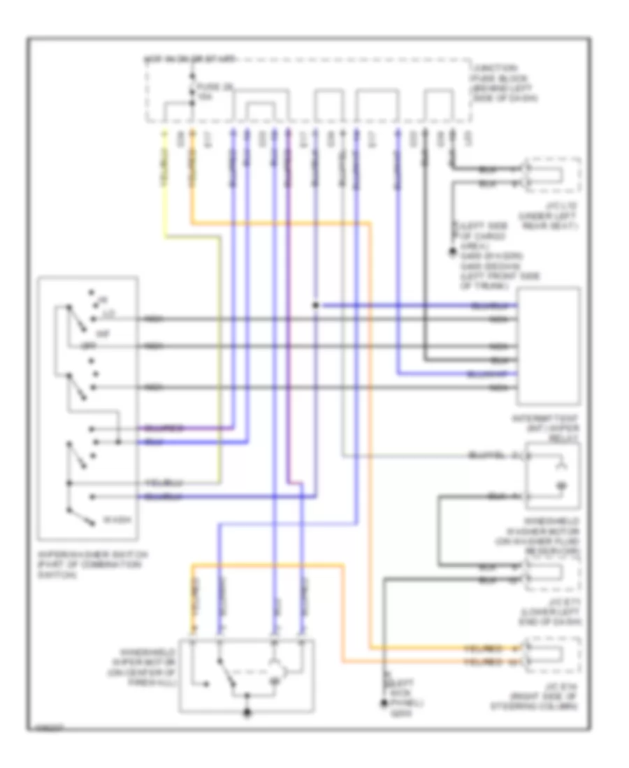 Front Wiper Washer Wiring Diagram for Suzuki Esteem GLX 2001