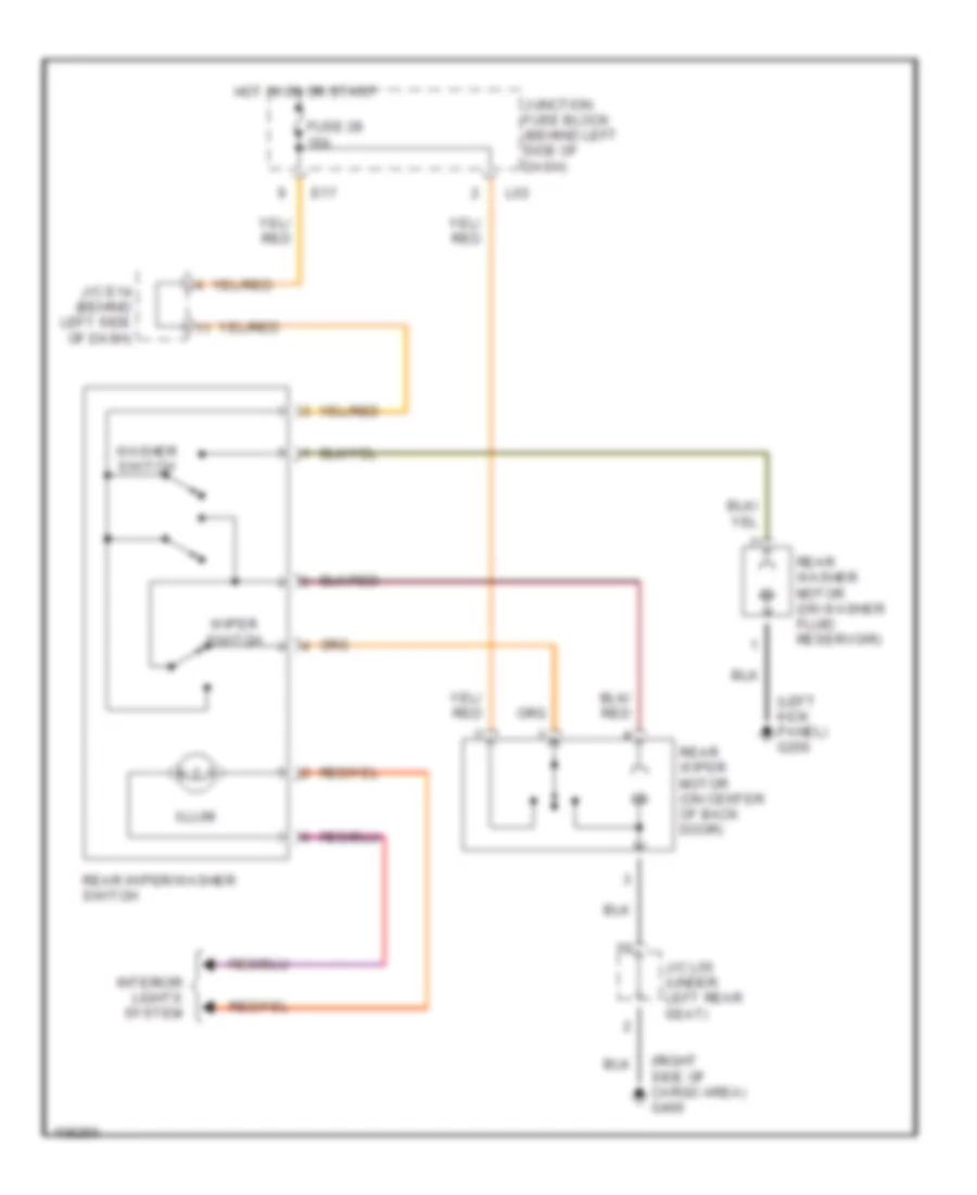 Rear Wiper Washer Wiring Diagram for Suzuki Esteem GLX 2001