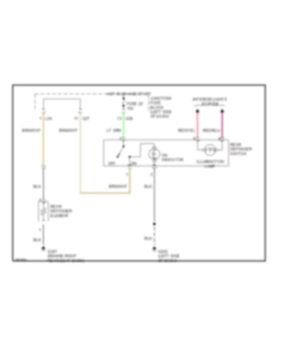 Defogger Wiring Diagram for Suzuki Esteem GLX+ 1996