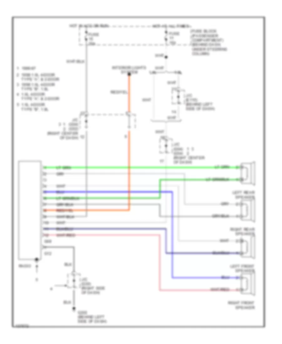 Radio Wiring Diagrams for Suzuki Sidekick JS 1996