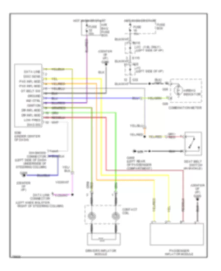 Supplemental Restraint Wiring Diagram for Suzuki Sidekick JX 1996