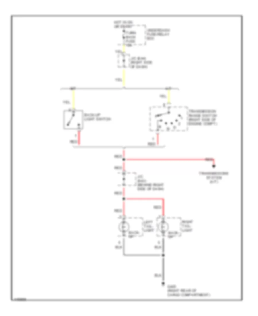 Back-up Lamps Wiring Diagram for Suzuki Grand Vitara JLX+ 2001