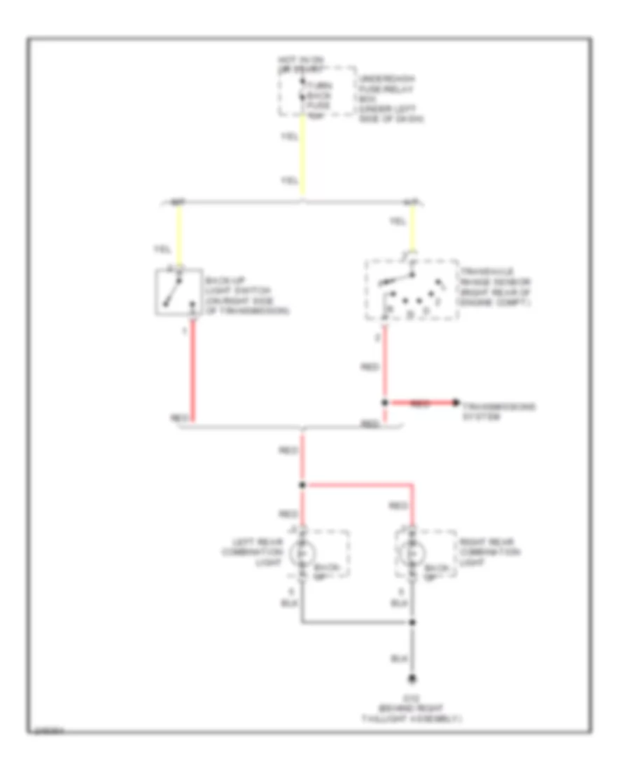 Back up Lamps Wiring Diagram for Suzuki XL 7 2006