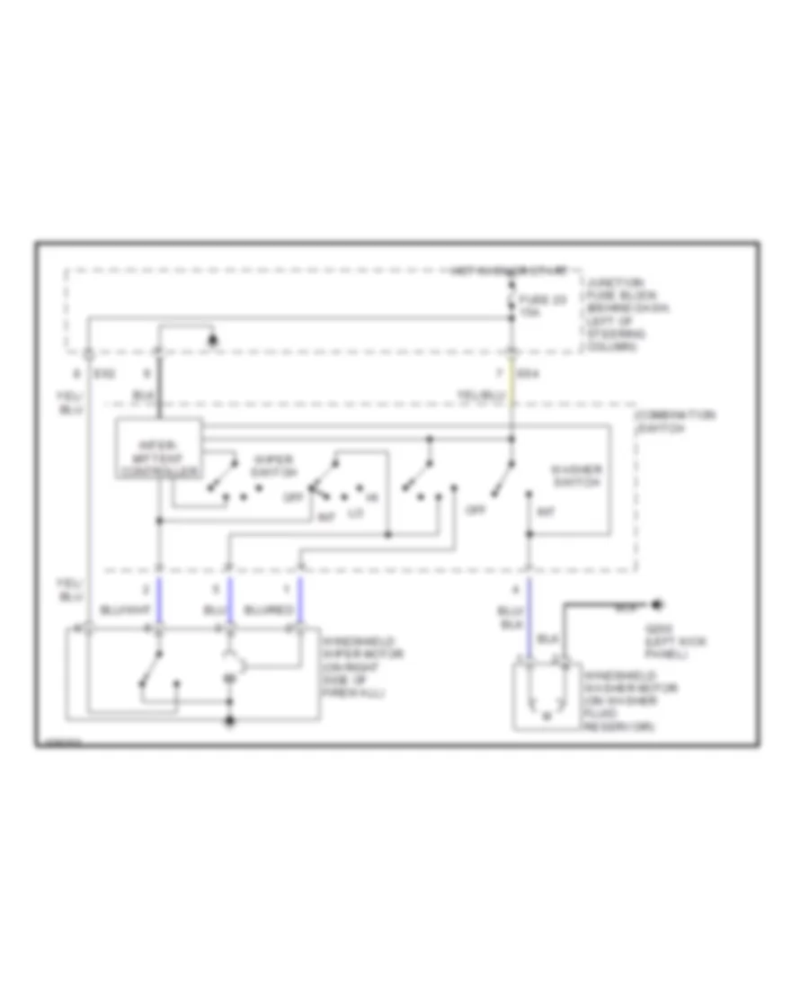 Front Wiper Washer Wiring Diagram for Suzuki Swift GA 2001