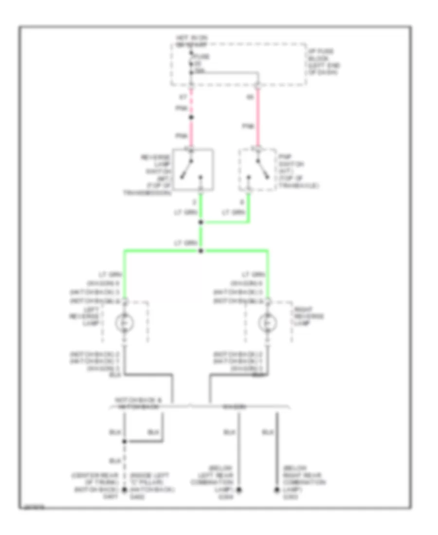 Back up Lamps Wiring Diagram for Suzuki Forenza 2007