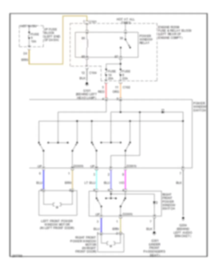 Power Windows Wiring Diagram, with Front Power Windows for Suzuki Forenza 2007