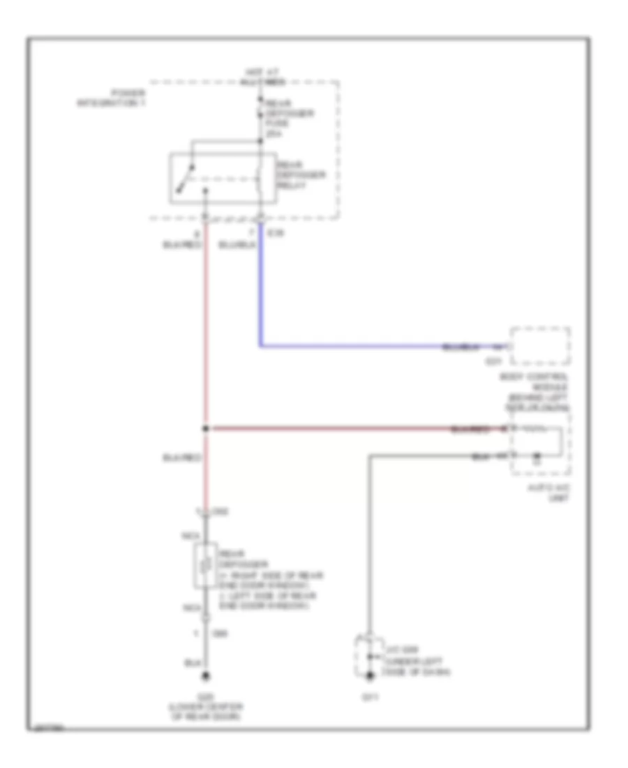 Rear Defogger Wiring Diagram for Suzuki Grand Vitara 2007