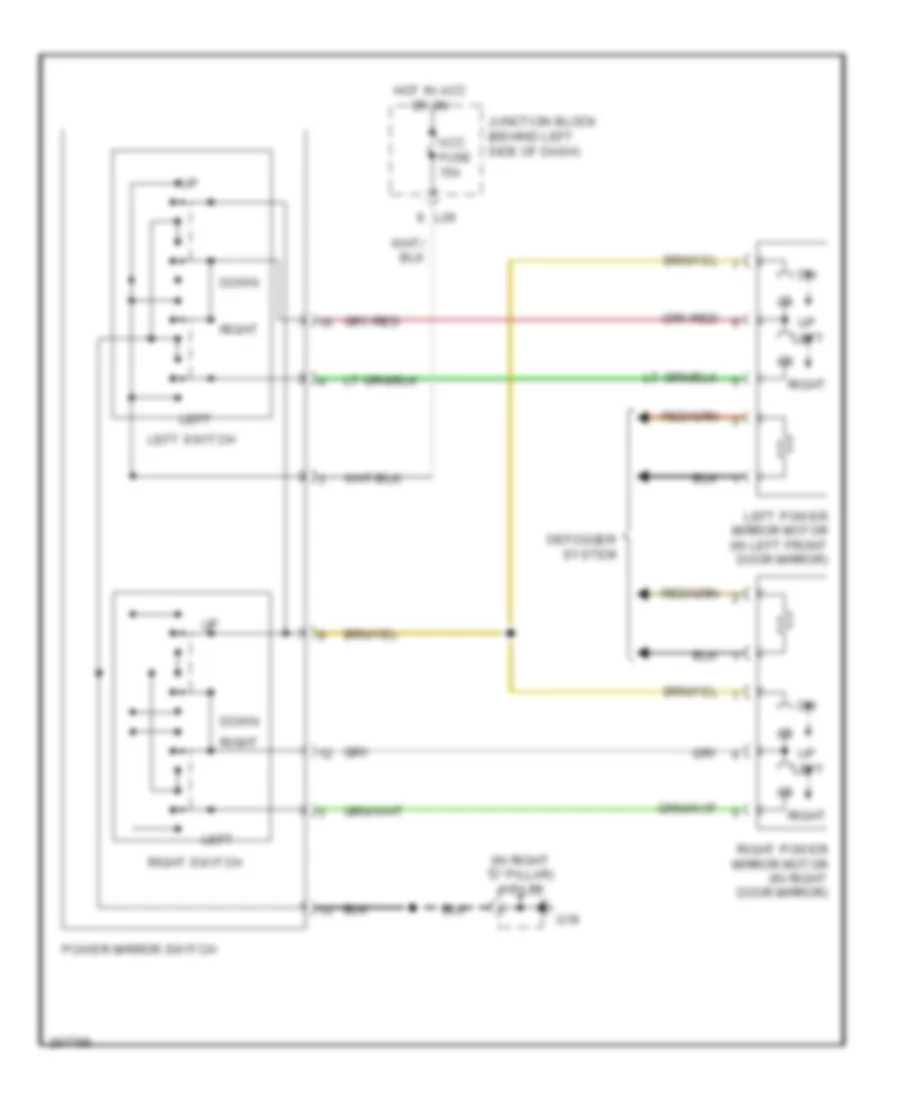 Power Mirrors Wiring Diagram for Suzuki Grand Vitara 2007