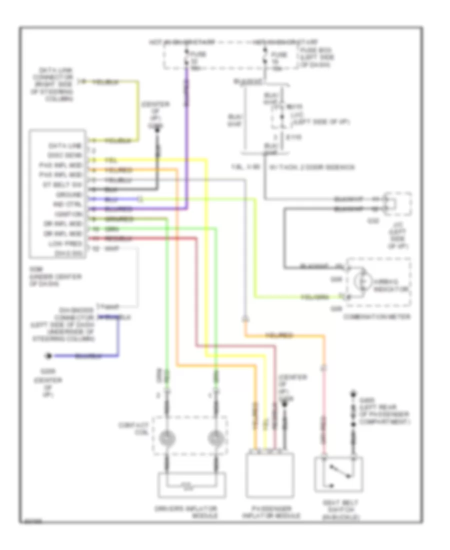 Supplemental Restraint Wiring Diagram for Suzuki Sidekick JS 1997