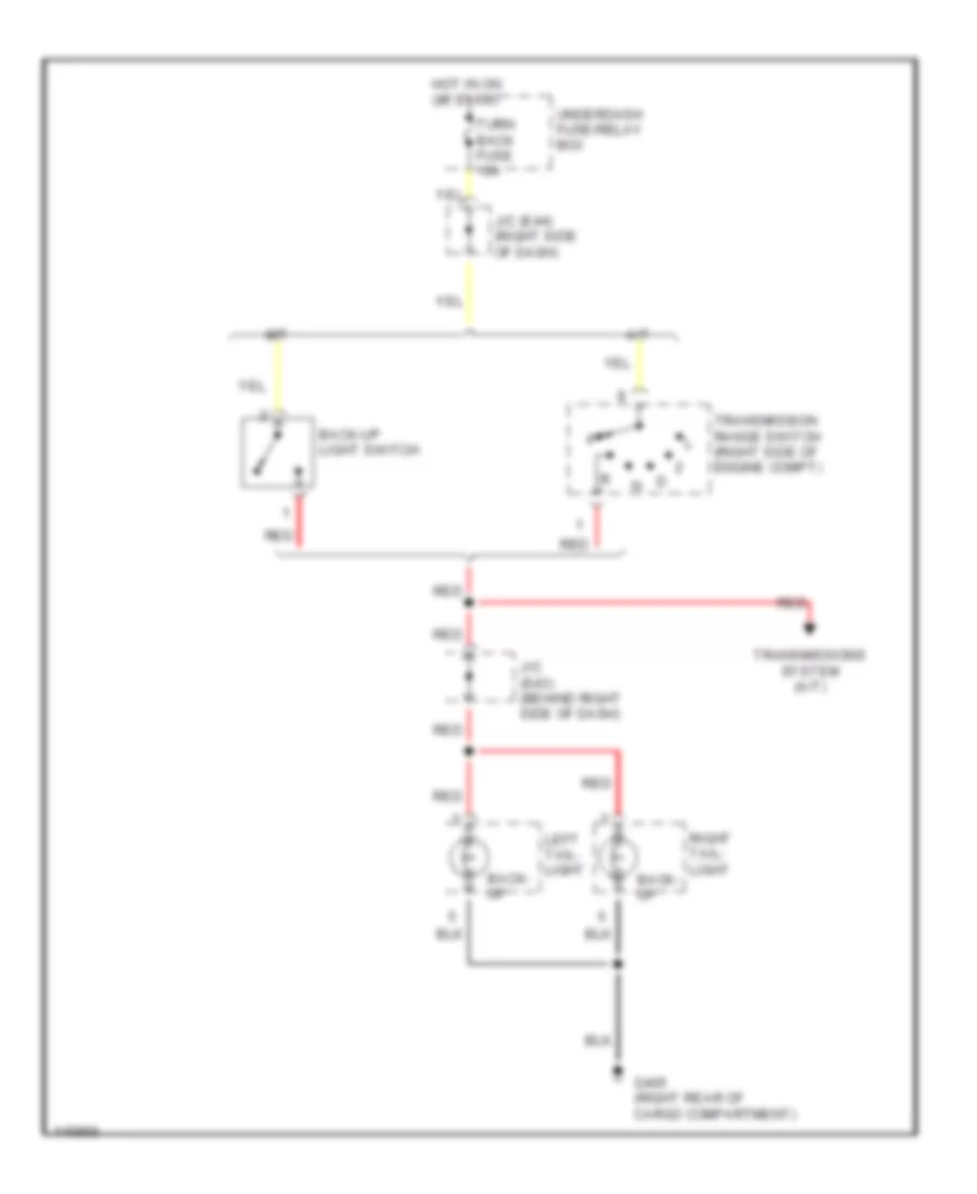 Back up Lamps Wiring Diagram for Suzuki XL 7 2001