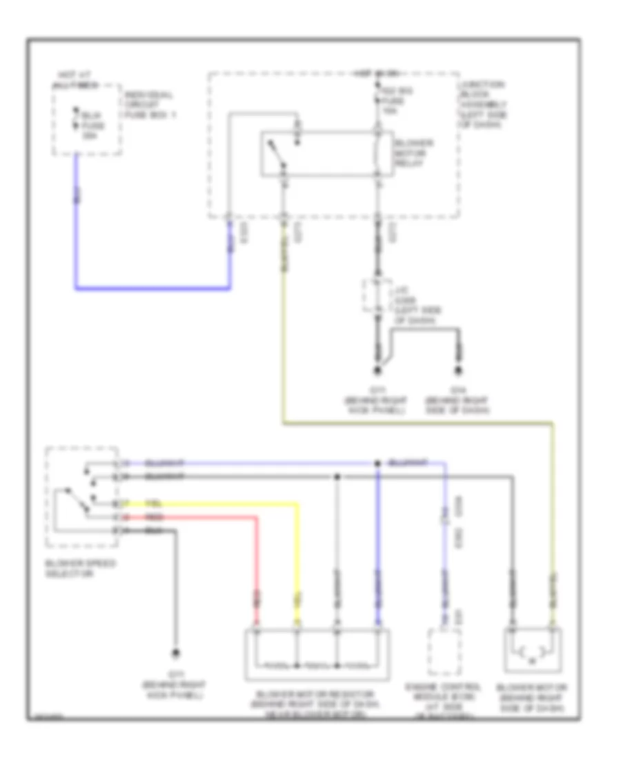 Heater Wiring Diagram for Suzuki SX4 2012