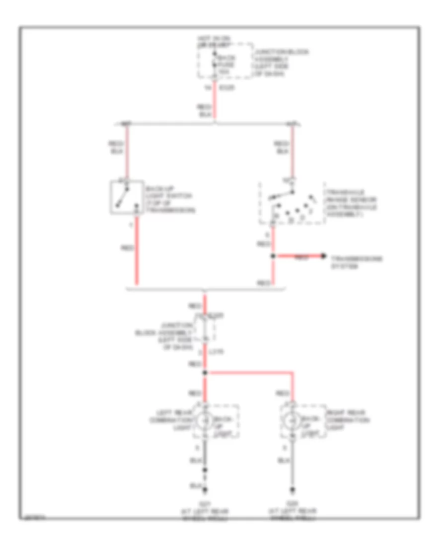 Back up Lamps Wiring Diagram for Suzuki SX4 2007