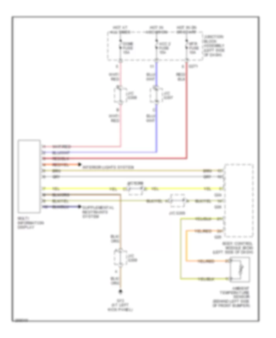 Multi Information System Wiring Diagram with Illumination Cancel Switch for Suzuki SX4 2007