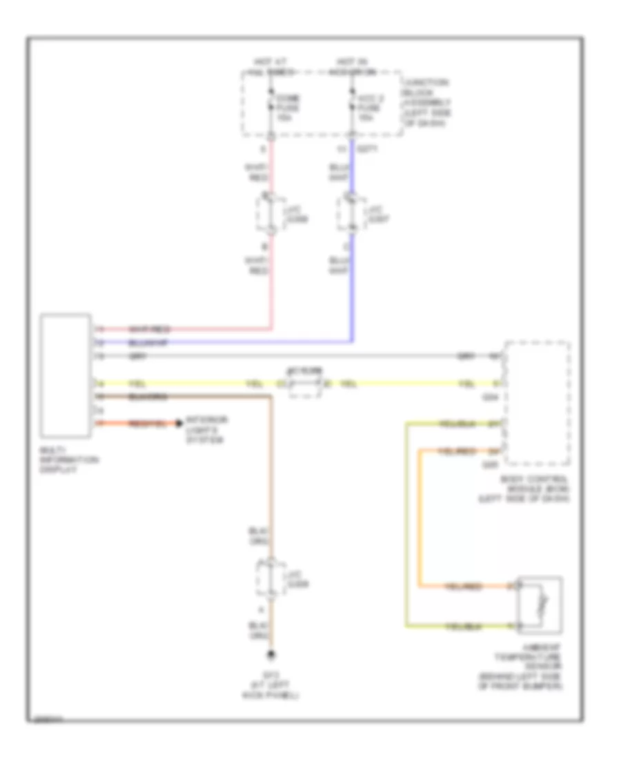 Multi Information System Wiring Diagram without Illumination Cancel Switch for Suzuki SX4 2007