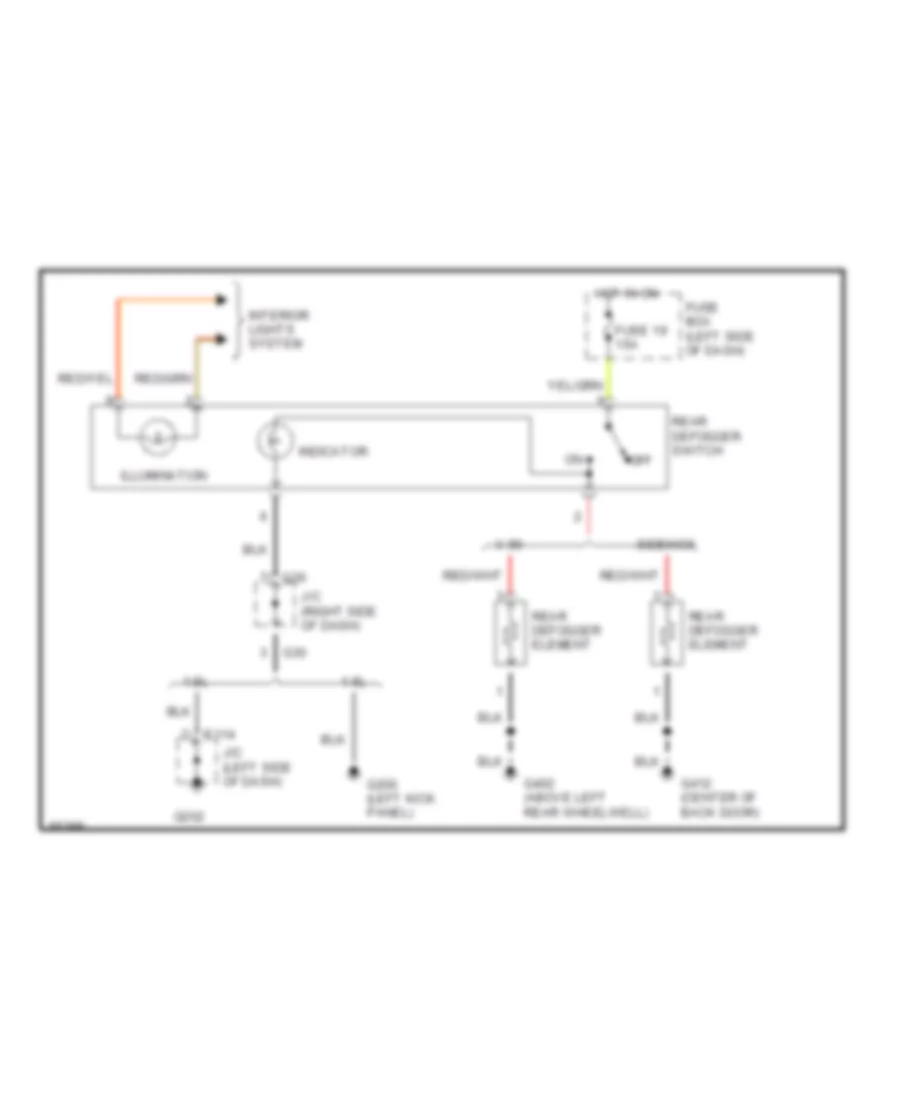 Defogger Wiring Diagram for Suzuki X-90 1997