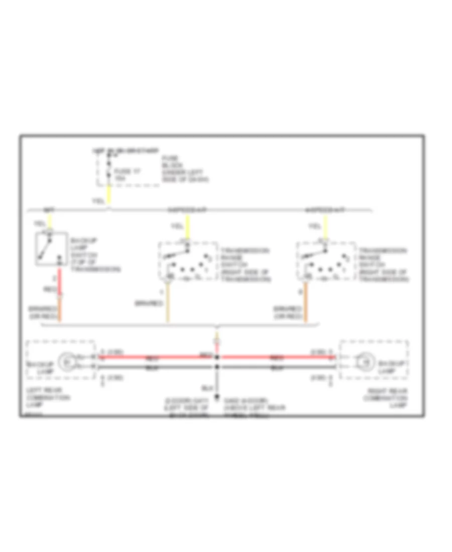 Back up Lamps Wiring Diagram for Suzuki X 90 1997