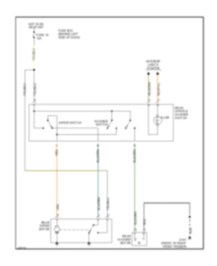 Rear WiperWasher Wiring Diagram for Suzuki X-90 1997