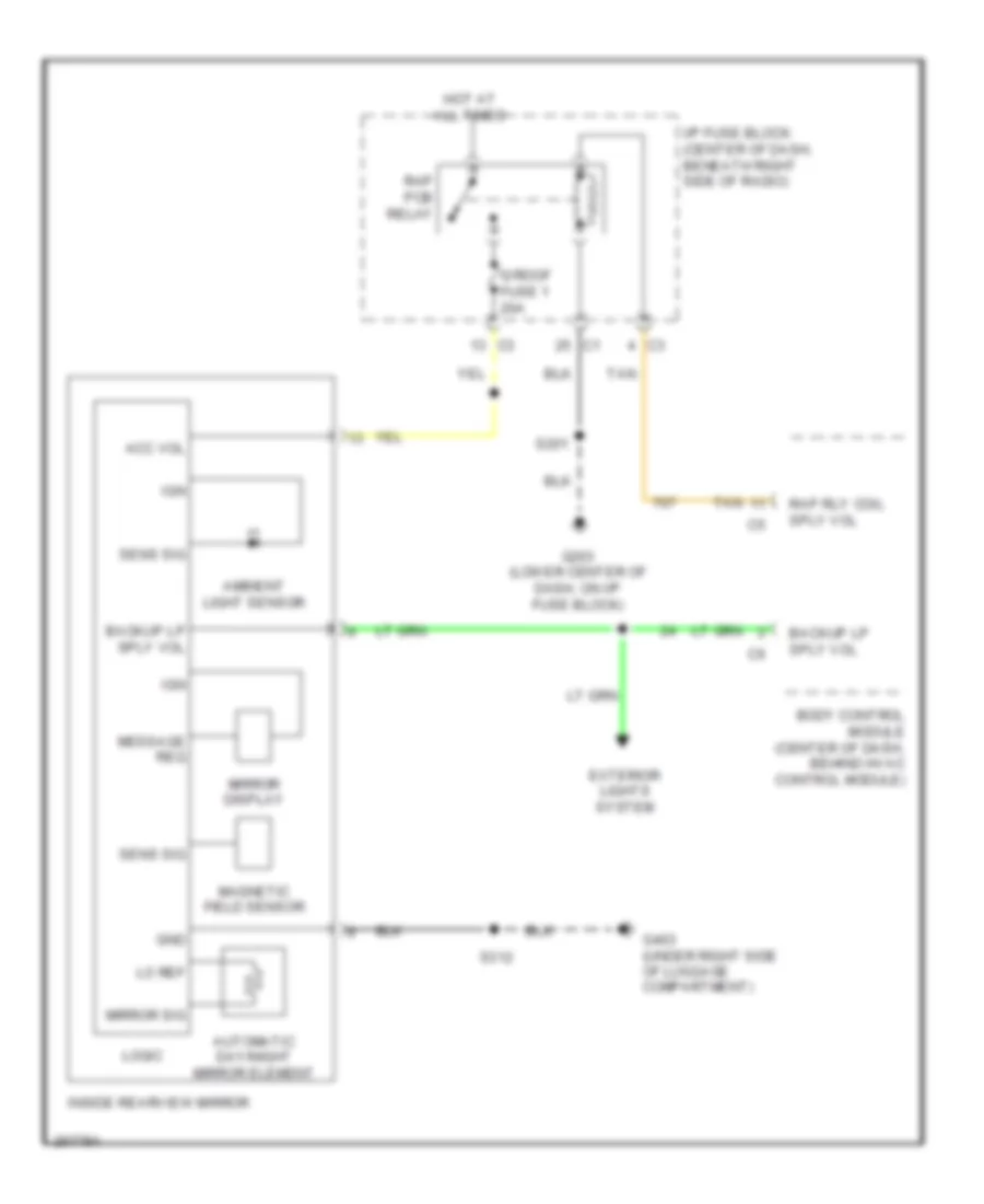 Automatic Day Night Mirror Wiring Diagram for Suzuki XL7 Limited 2007