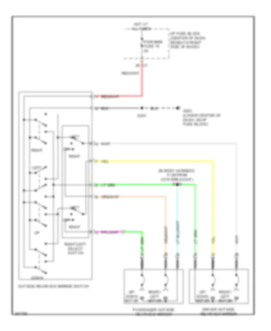 Power Mirror Wiring Diagram for Suzuki XL7 Limited 2007