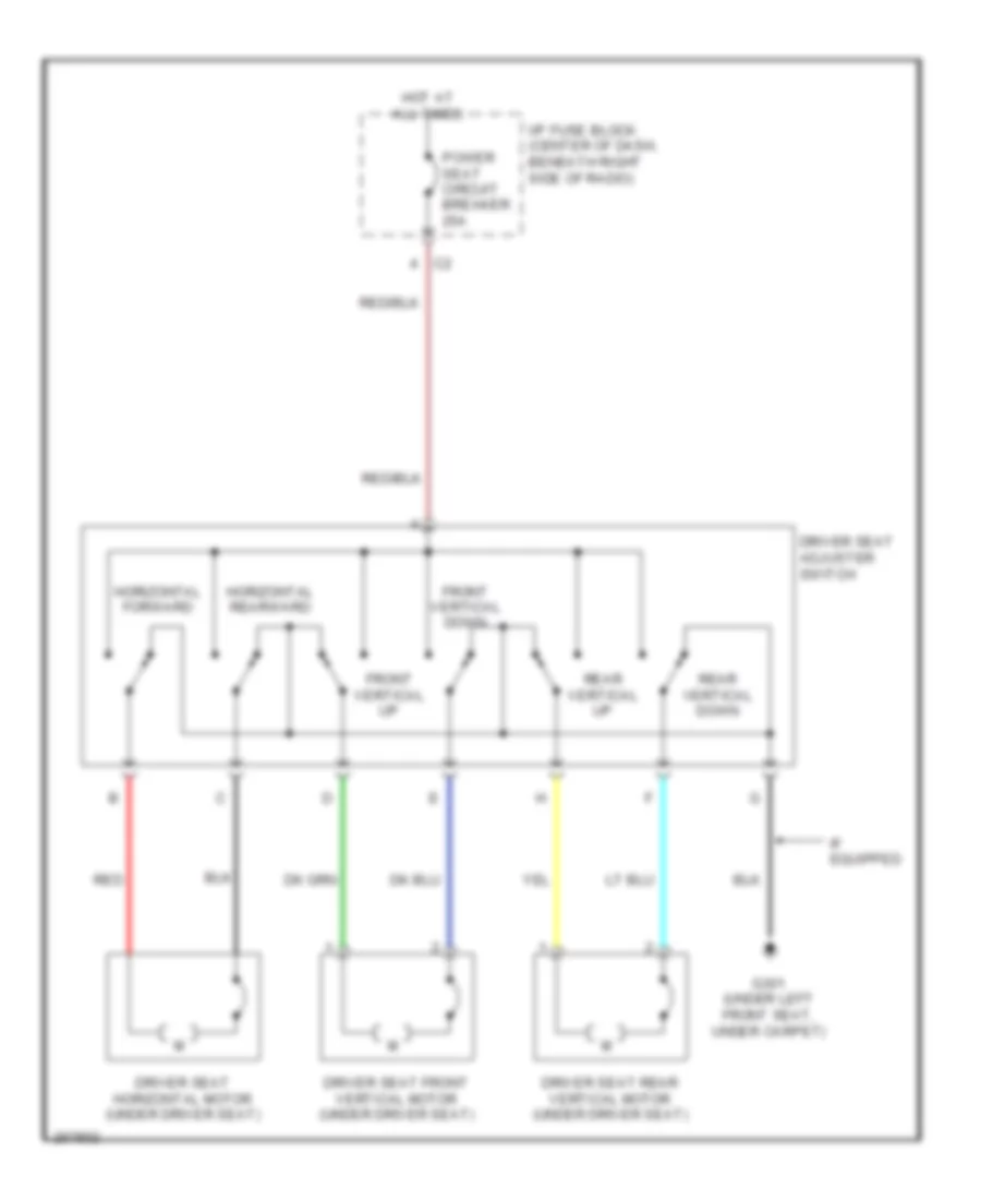 Driver Seat Wiring Diagram for Suzuki XL7 Limited 2007